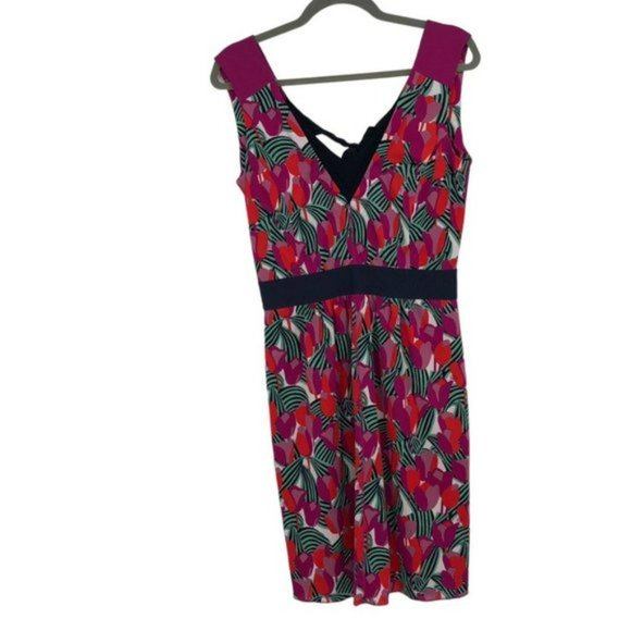 Tory Burch Tulip Augustina Pink Red Sleeveless Tie Back Dress - Picture 3 of 16